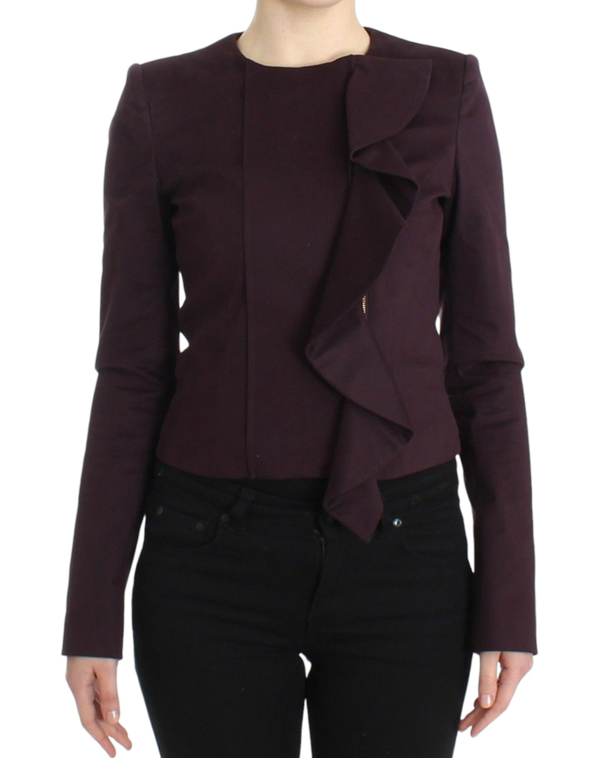 GF Ferre Purple Ruched Jacket Coat Blazer Short $733.00 GF Ferre Luzworld
