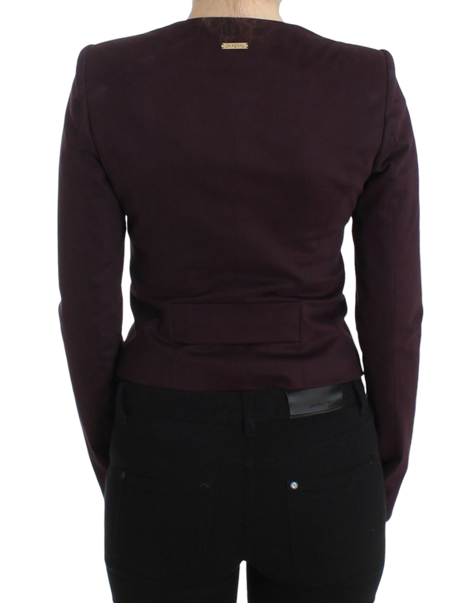 GF Ferre Purple Ruched Jacket Coat Blazer Short $733.00 GF Ferre Luzworld