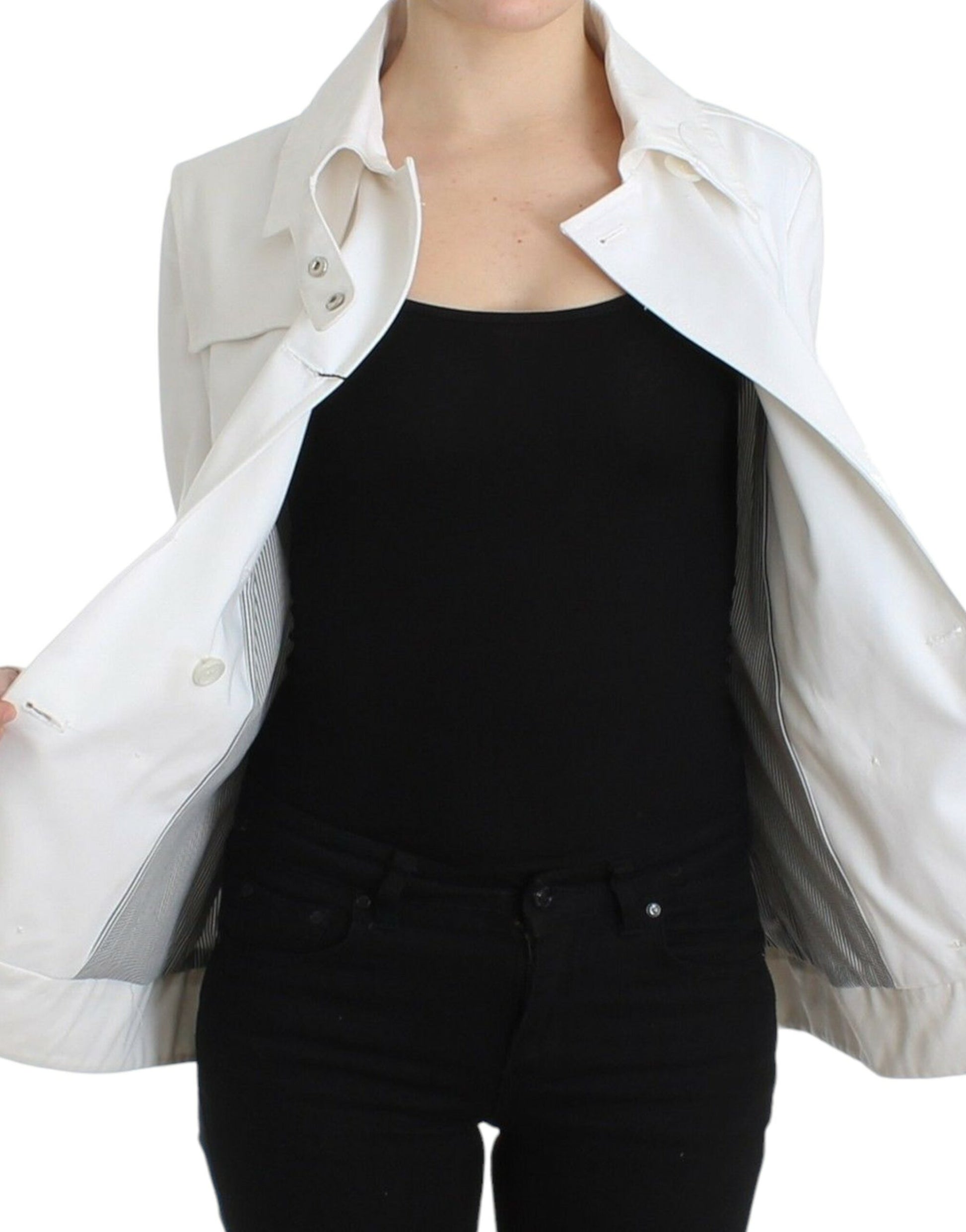 GF Ferre White Double Breasted Jacket Coat Blazer $791.00 GF Ferre Luzworld