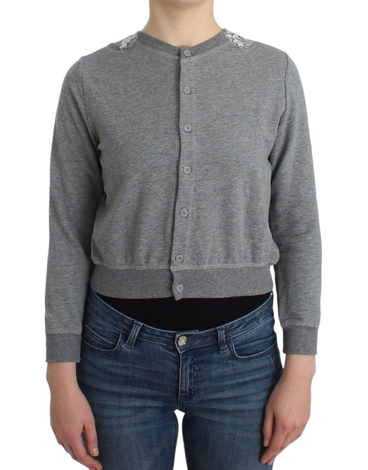 Ermanno Scervino Lingerie Gray Lace Sweater Cardigan Top $539.00 Ermanno Scervino Luzworld