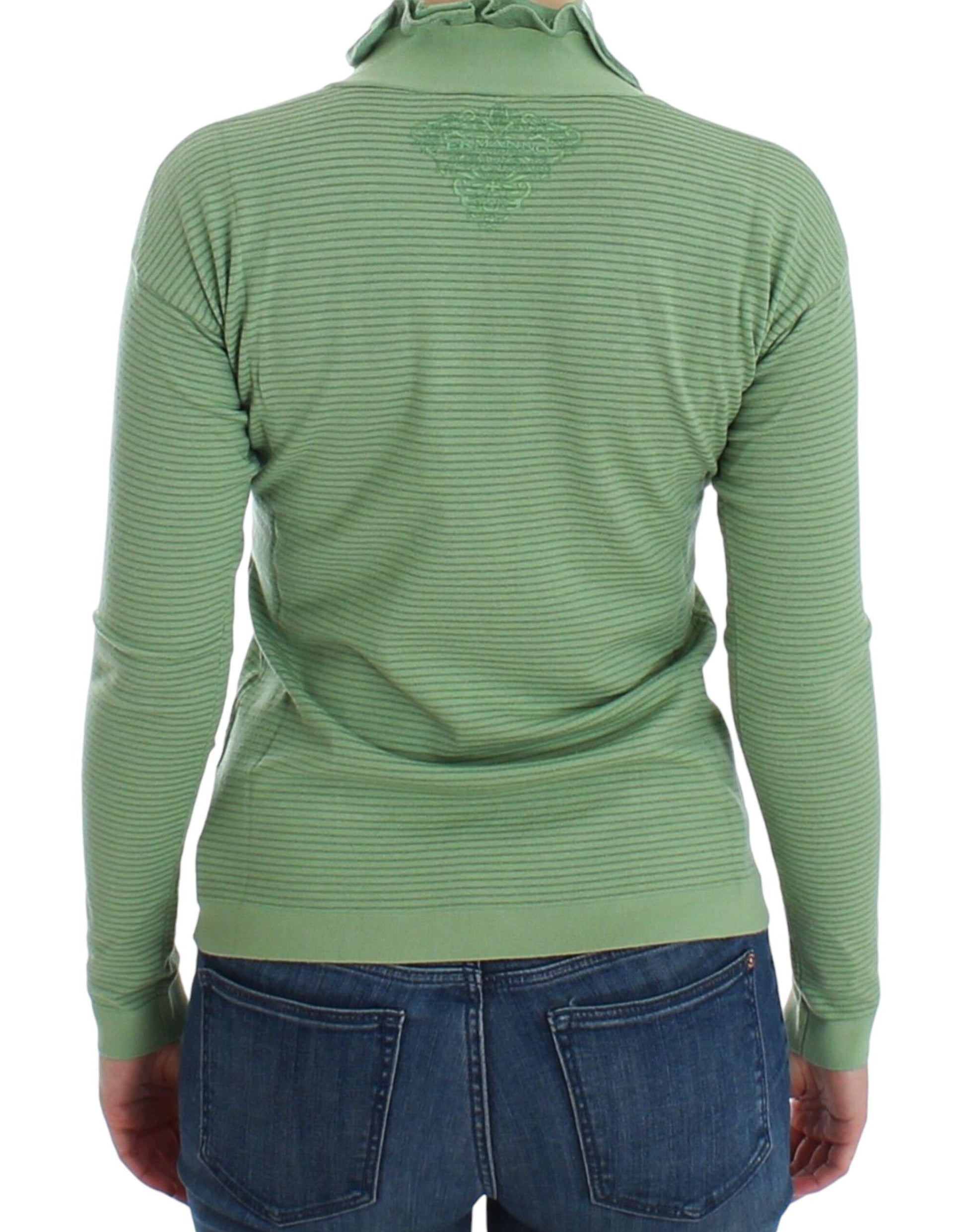 Ermanno Scervino Green Wool Blend Striped Long Sleeve Sweater $672.00 Ermanno Scervino Luzworld