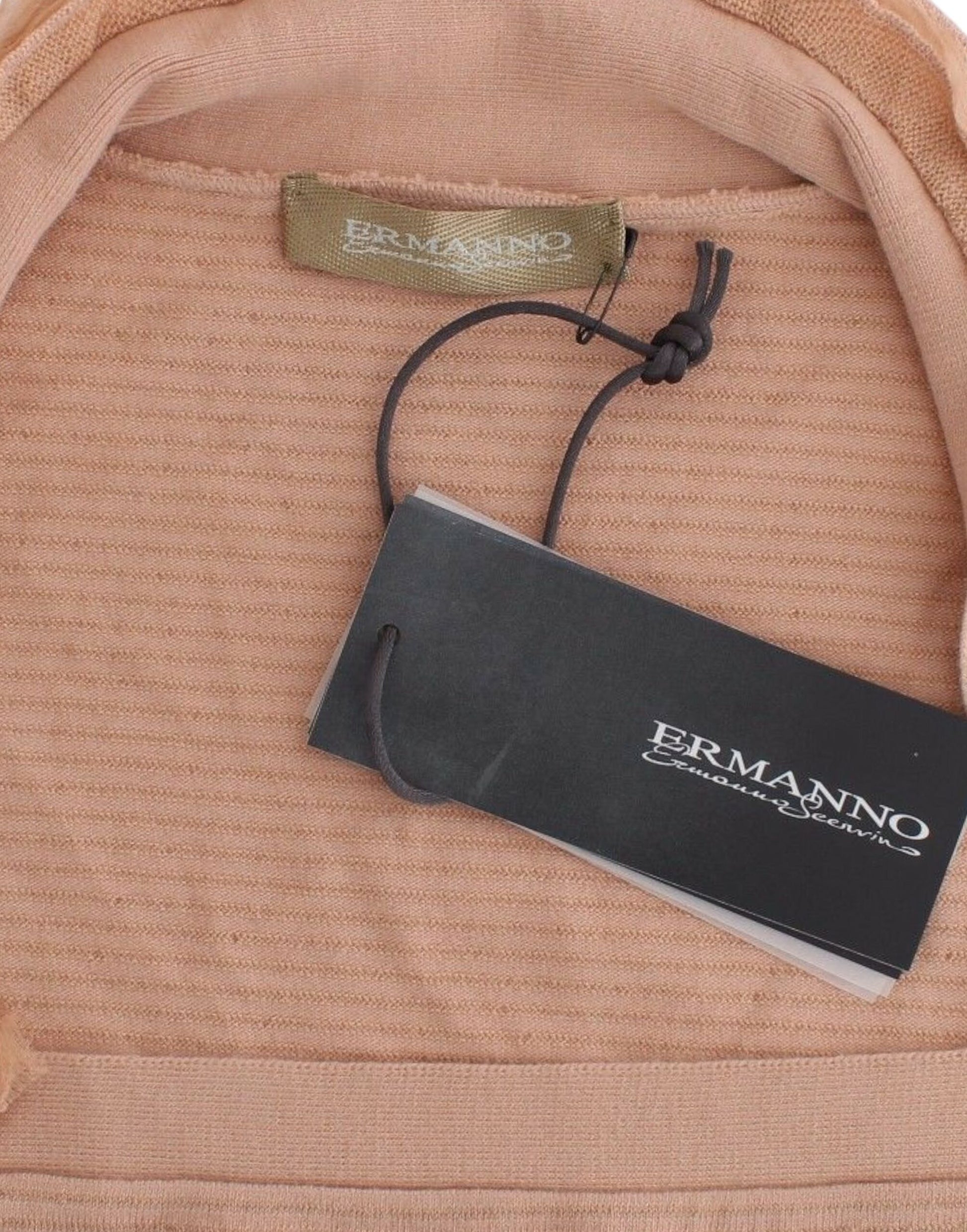Ermanno Scervino Orange Wool Blend Striped Long Sleeve Top $672.00 Ermanno Scervino Luzworld