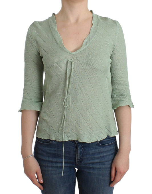 Ermanno Scervino Green Lightweight Knit Sweater Top Blouse $583.00 Ermanno Scervino Luzworld