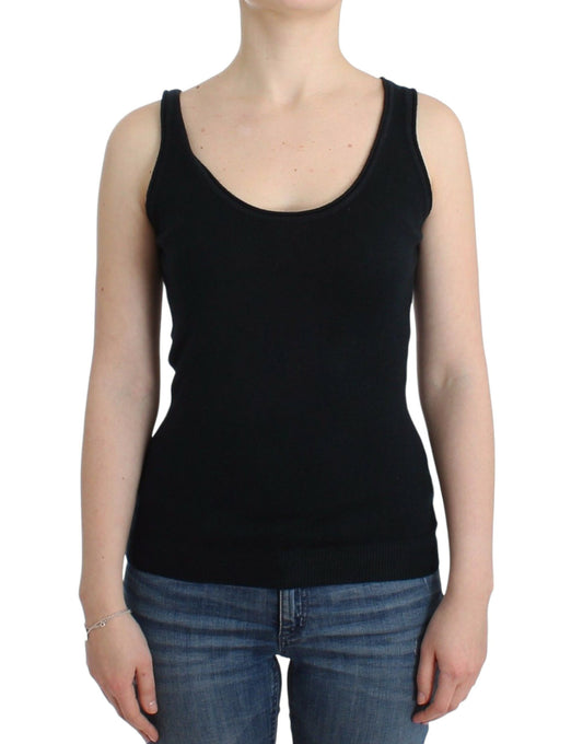 Ermanno Scervino Black Knit Top Knitted Sweater 100% Cashmere $562.00 Ermanno Scervino Luzworld