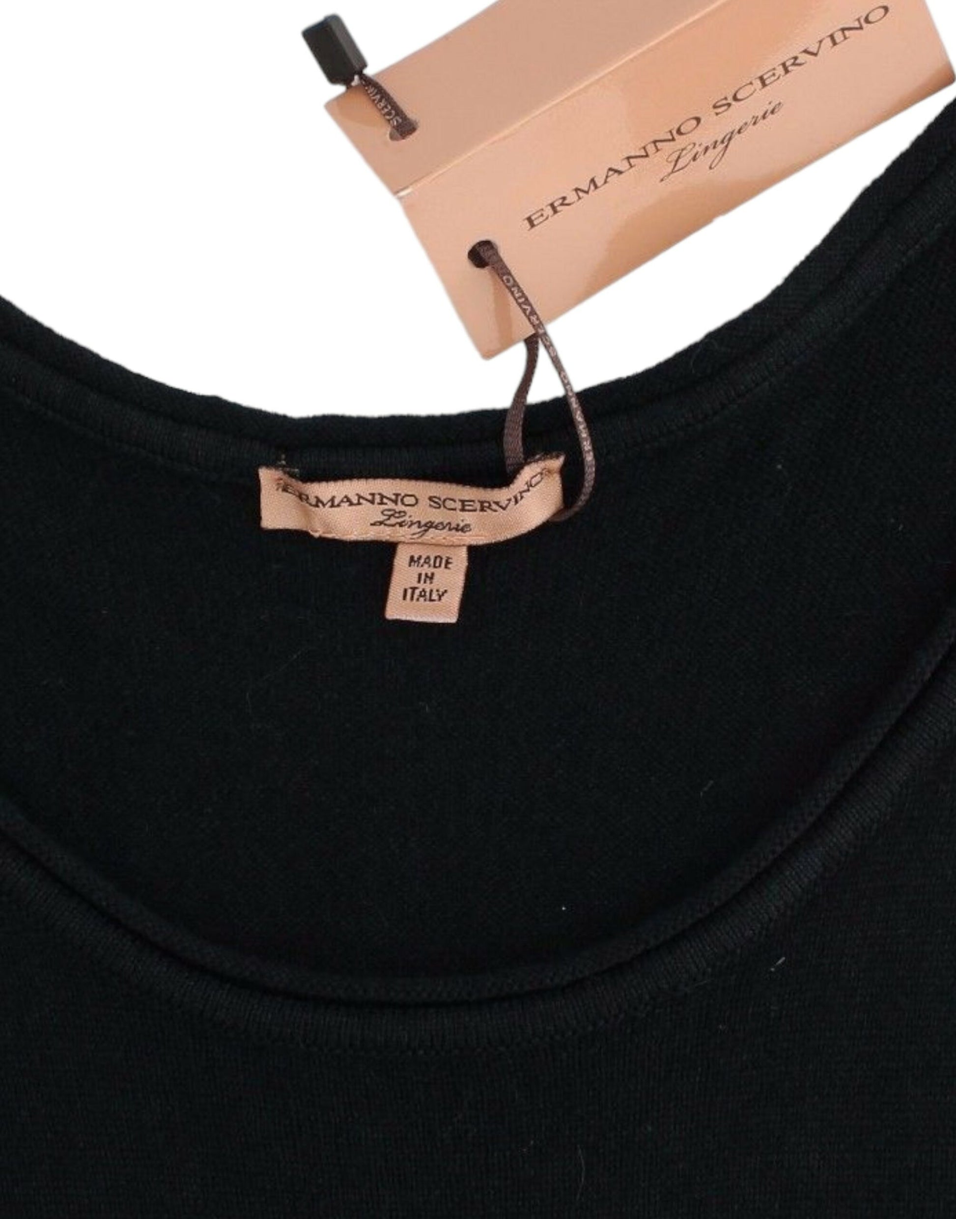 Ermanno Scervino Black Knit Top Knitted Sweater 100% Cashmere $562.00 Ermanno Scervino Luzworld