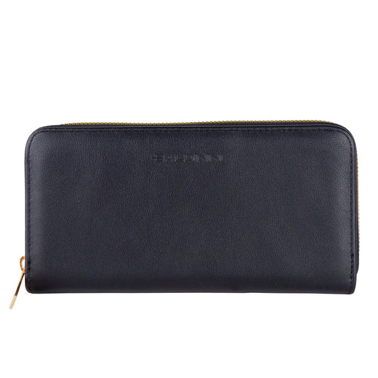 Baldinini Trend Chic Black Leather Zip Wallet $261.00 Baldinini Trend Luzworld