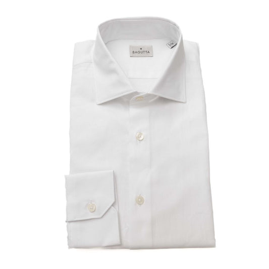 Bagutta White Cotton Men's Classic Shirt $243.00 Bagutta Luzworld