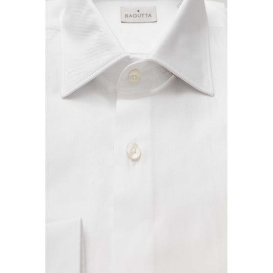 Bagutta White Cotton Men's Classic Shirt $243.00 Bagutta Luzworld