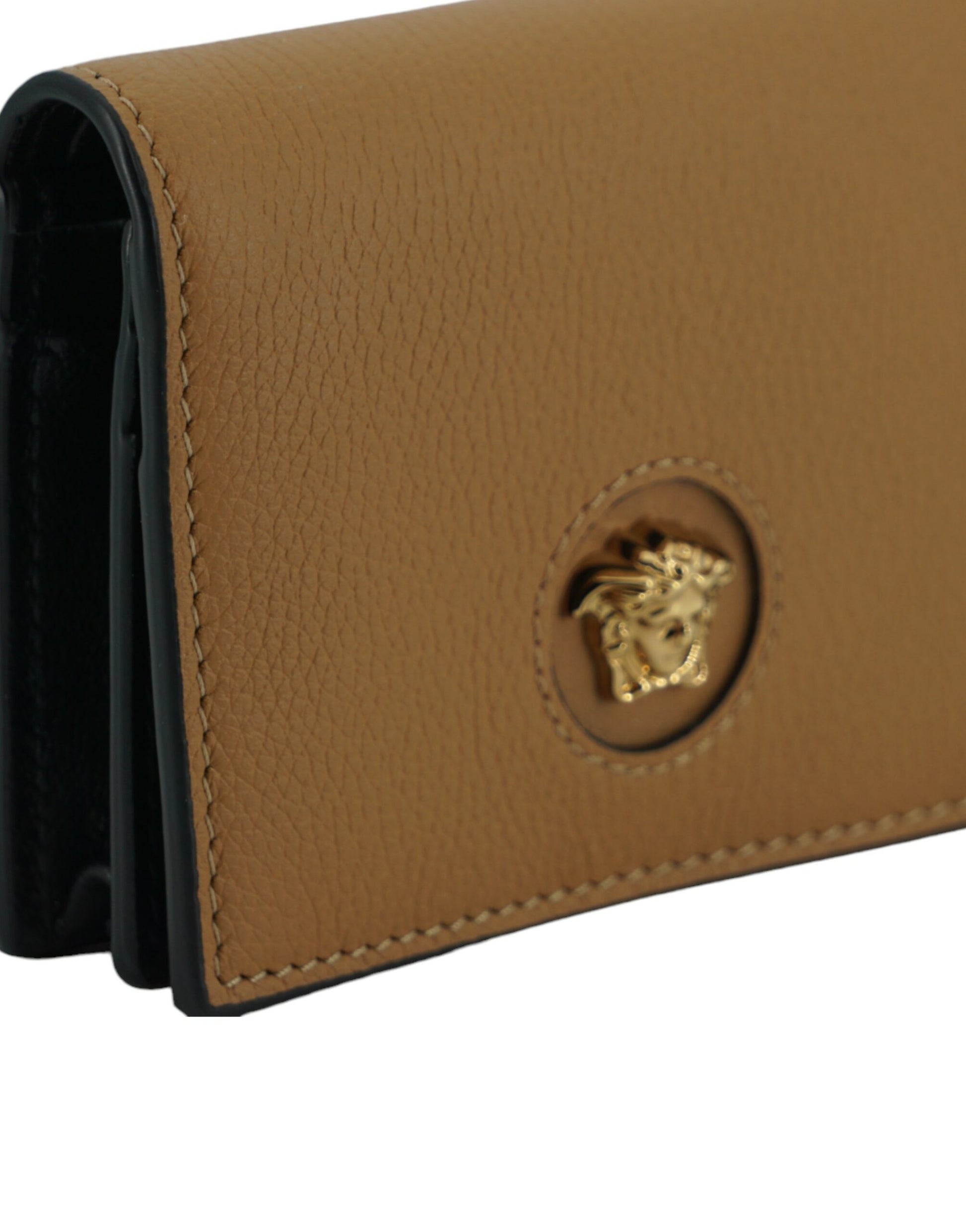 Versace Elegant Compact Leather Wallet in Brown $935.00 Versace Luzworld