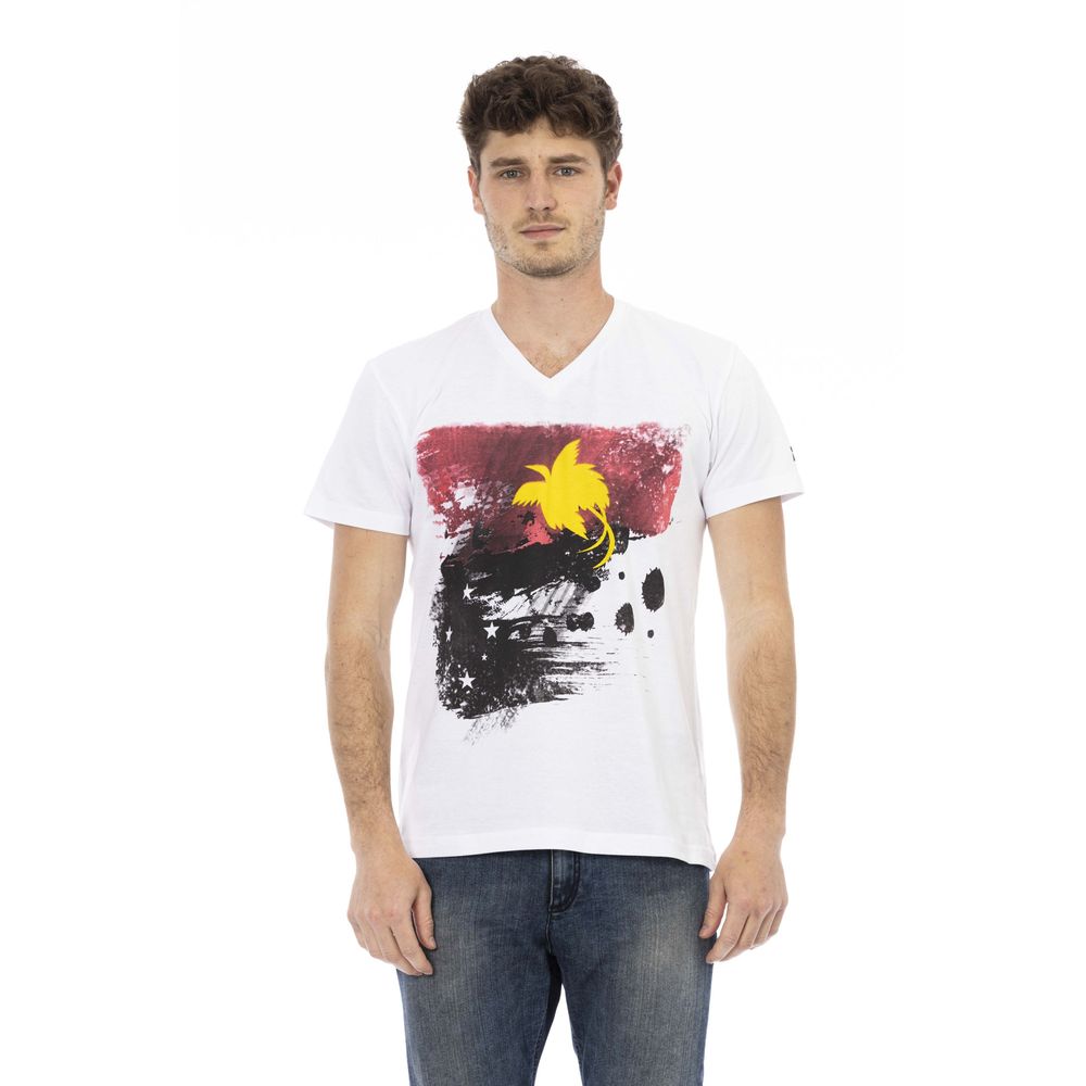 Trussardi Action White Cotton Men's T-Shirt $130.00 Trussardi Action Luzworld