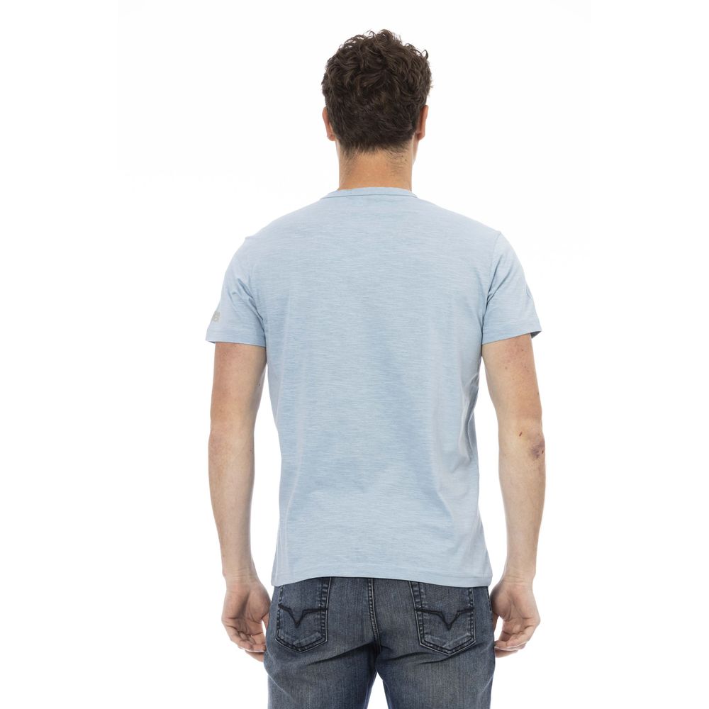 Trussardi Action Light Blue Cotton Men T-Shirt $130.00 Trussardi Action Luzworld