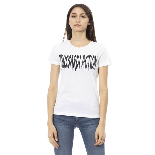 Trussardi Action White Cotton Women T-Shirt $131.00 Trussardi Action Luzworld