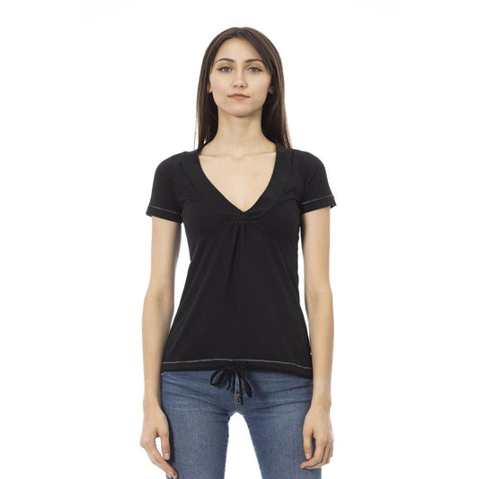 Trussardi Action Black Cotton Women T-Shirt $130.00 Trussardi Action Luzworld