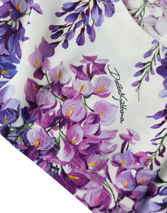 Dolce & Gabbana Multicolor Floral Sleeveless Cropped Top
