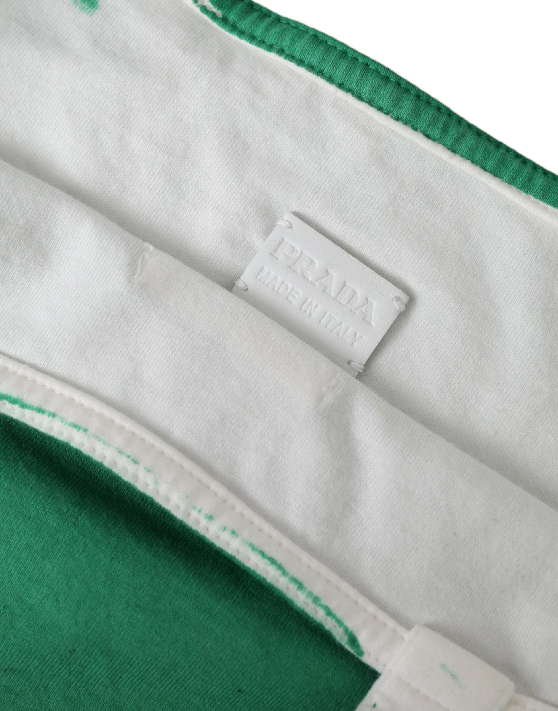 Prada Green Jersey Fabric Logo Shoulder Shopping Tote Shopping Bag $1937.00 Prada Luzworld