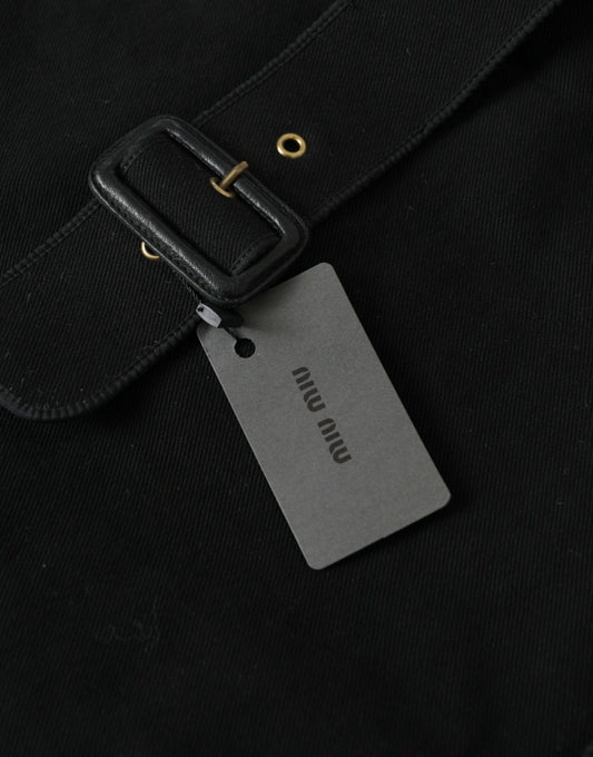 Miu Miu Black Canvas Denim Logo Shoulder Tote Shopping Bag