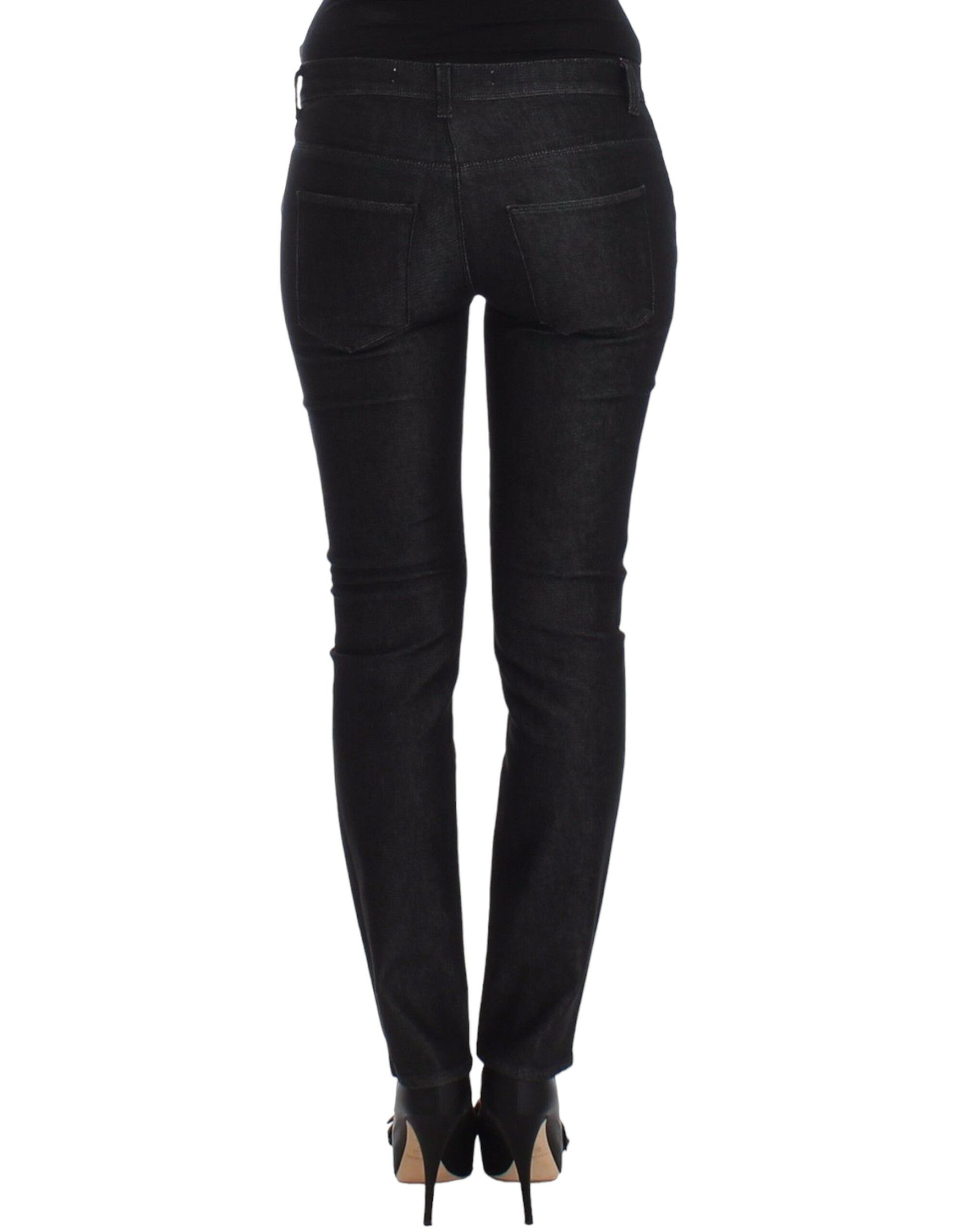 Ermanno Scervino Black Slim Jeans Denim Pants Skinny Leg Stretch $614.00 Ermanno Scervino Luzworld