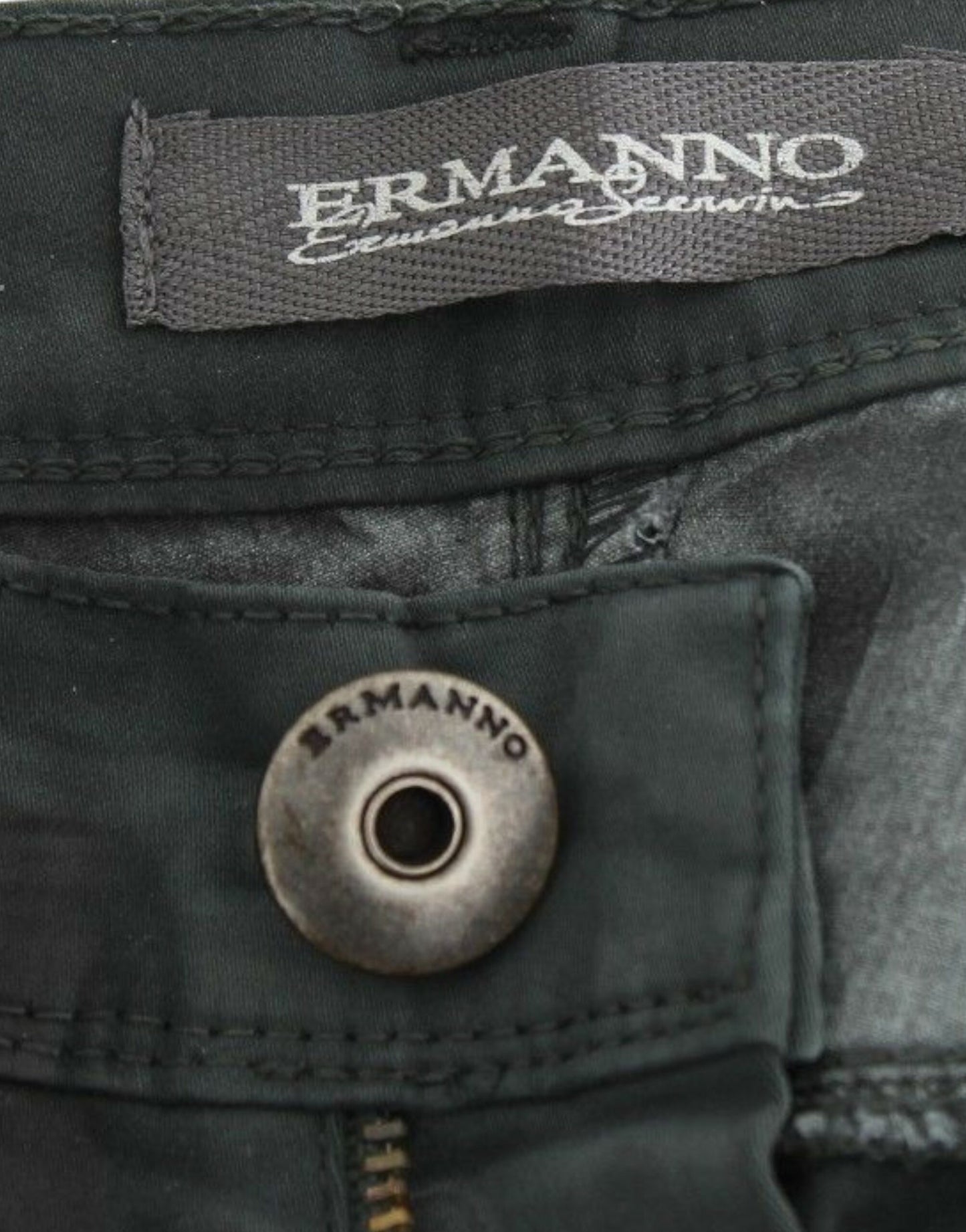Ermanno Scervino Green Slim Jeans Denim Pants Straight Leg Stretch $562.00 Ermanno Scervino Luzworld