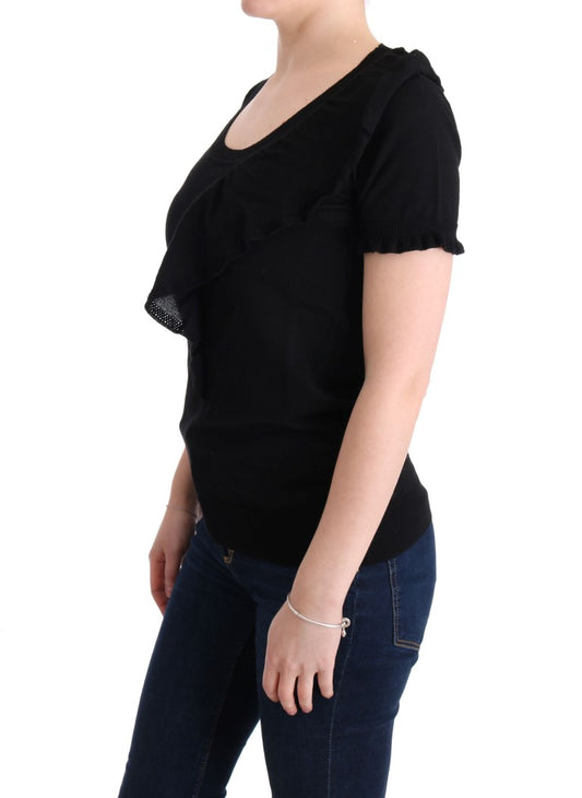 MARGHI LO' Black 100% Lana Wool Top Blouse T-shirt $254.00 MARGHI LO' Luzworld