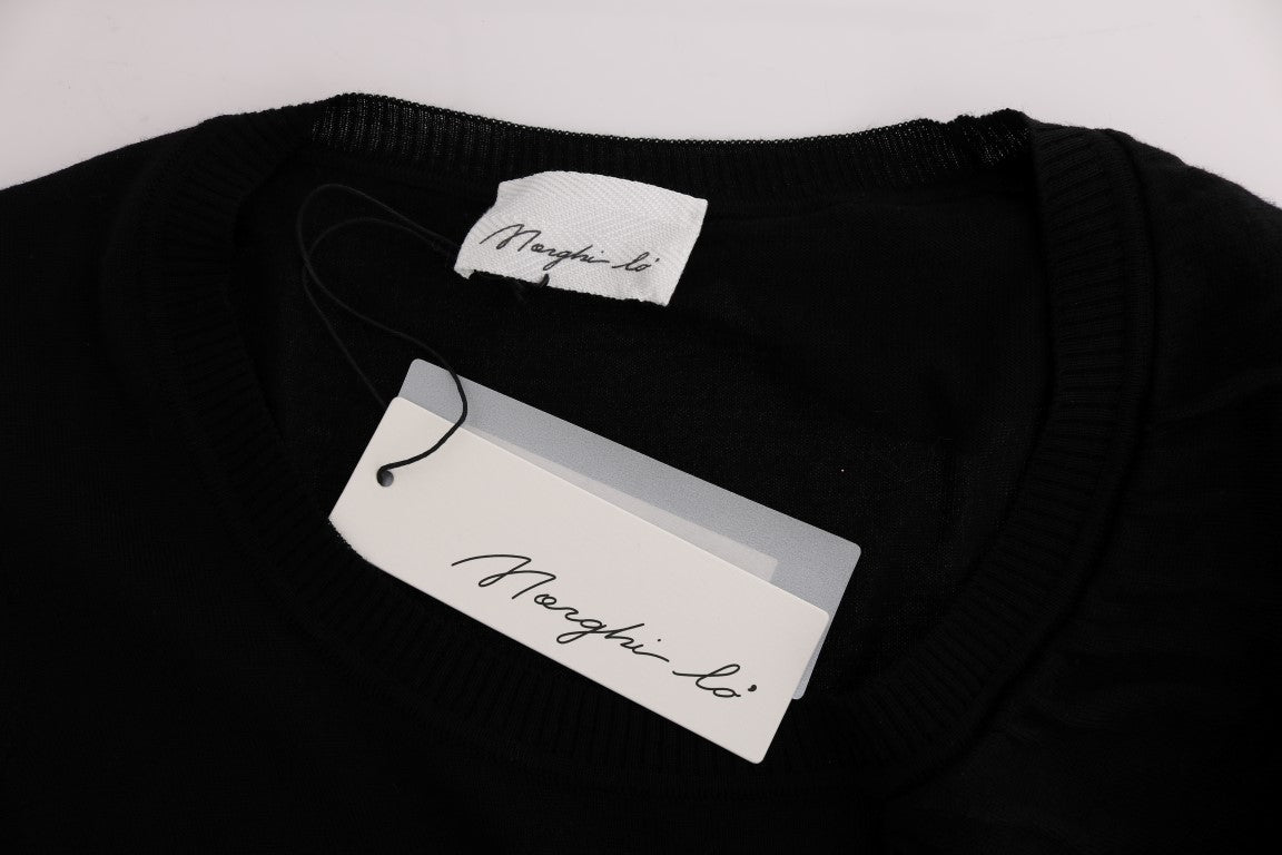 MARGHI LO' Black 100% Lana Wool Top Blouse T-shirt $254.00 MARGHI LO' Luzworld
