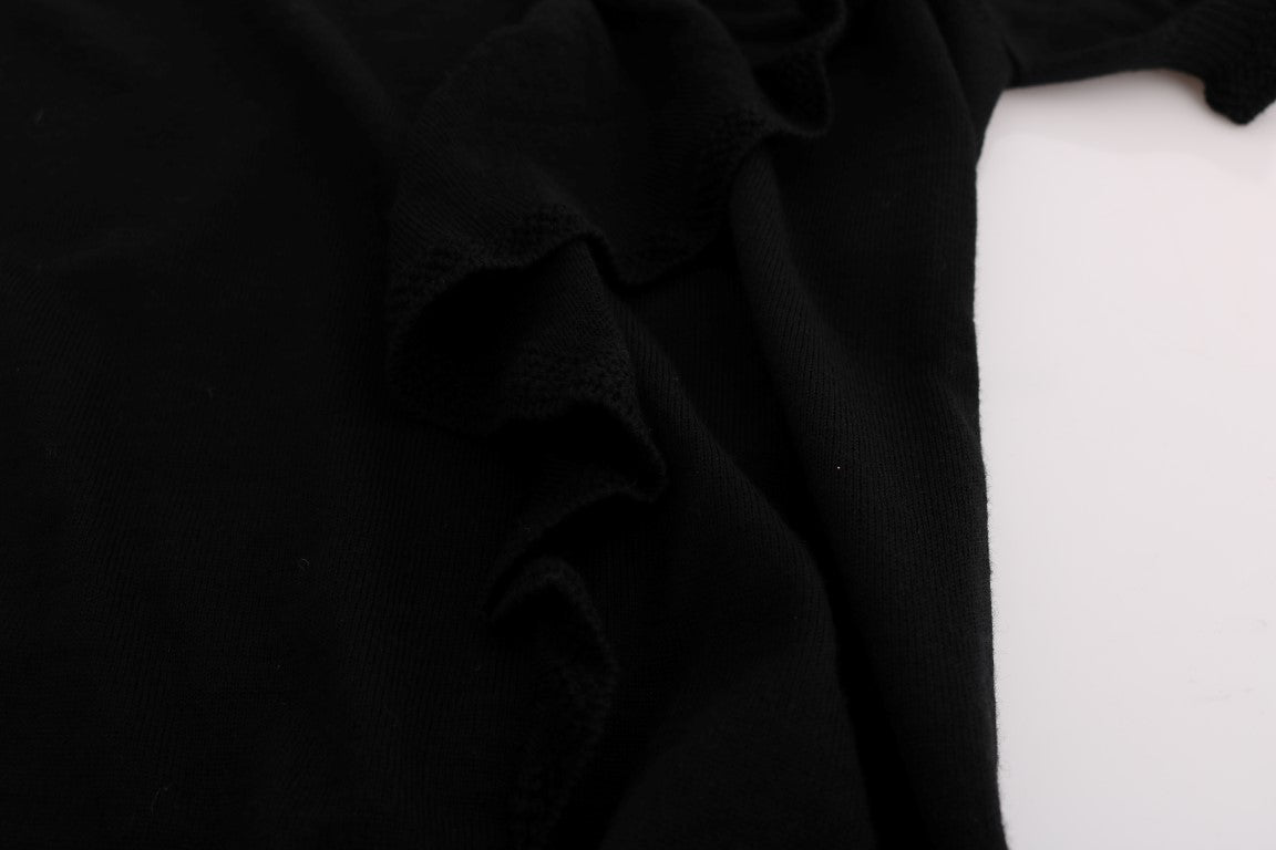 MARGHI LO' Black 100% Lana Wool Top Blouse T-shirt $254.00 MARGHI LO' Luzworld