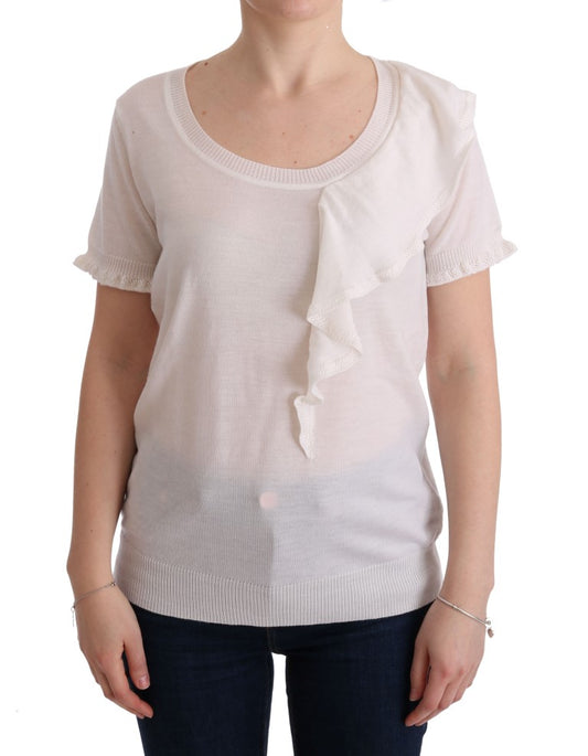 MARGHI LO' White 100% Lana Wool Top Blouse T-shirt $254.00 MARGHI LO' Luzworld