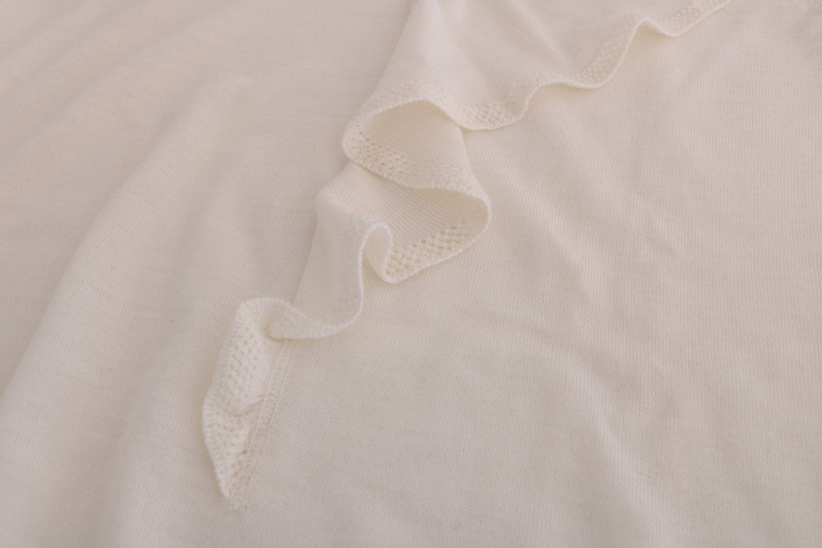 MARGHI LO' White 100% Lana Wool Top Blouse T-shirt $254.00 MARGHI LO' Luzworld