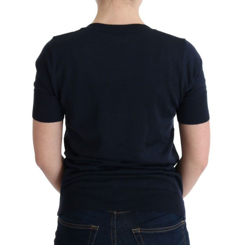 MARGHI LO' Blue 100% Lana Wool Blouse Top $473.00 MARGHI LO' Luzworld
