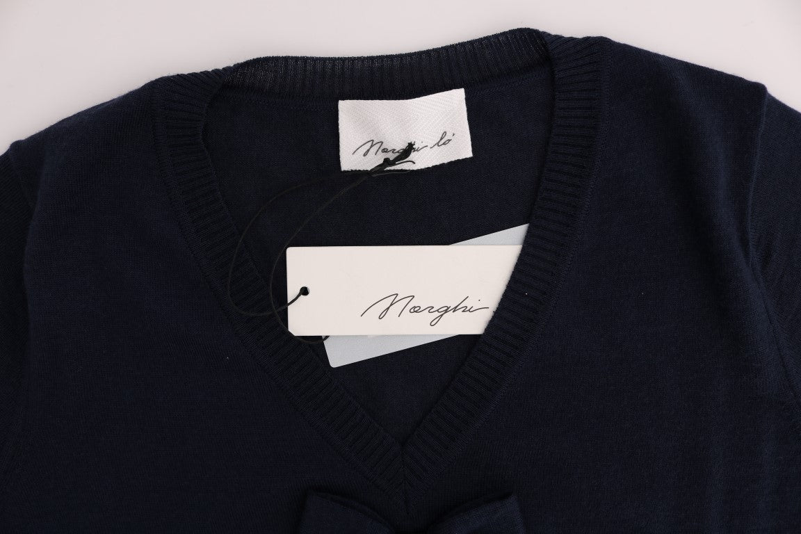 MARGHI LO' Blue 100% Lana Wool Blouse Top $473.00 MARGHI LO' Luzworld