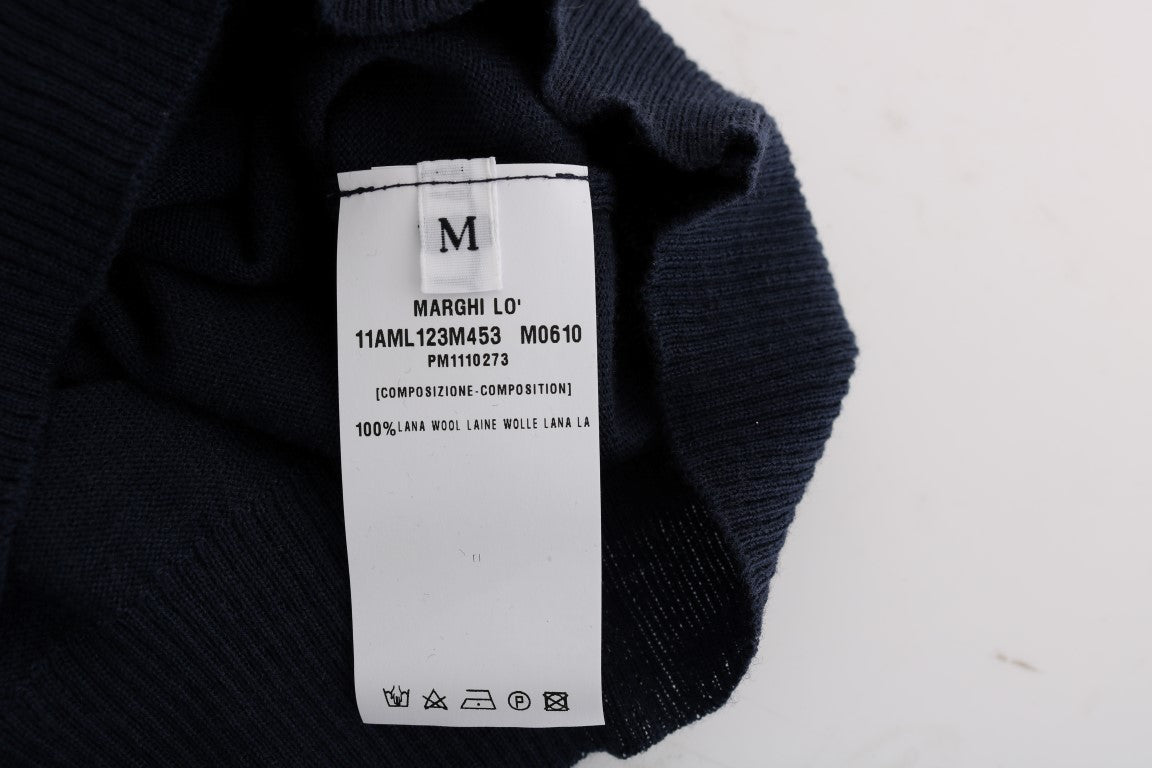 MARGHI LO' Blue 100% Lana Wool Blouse Top $473.00 MARGHI LO' Luzworld