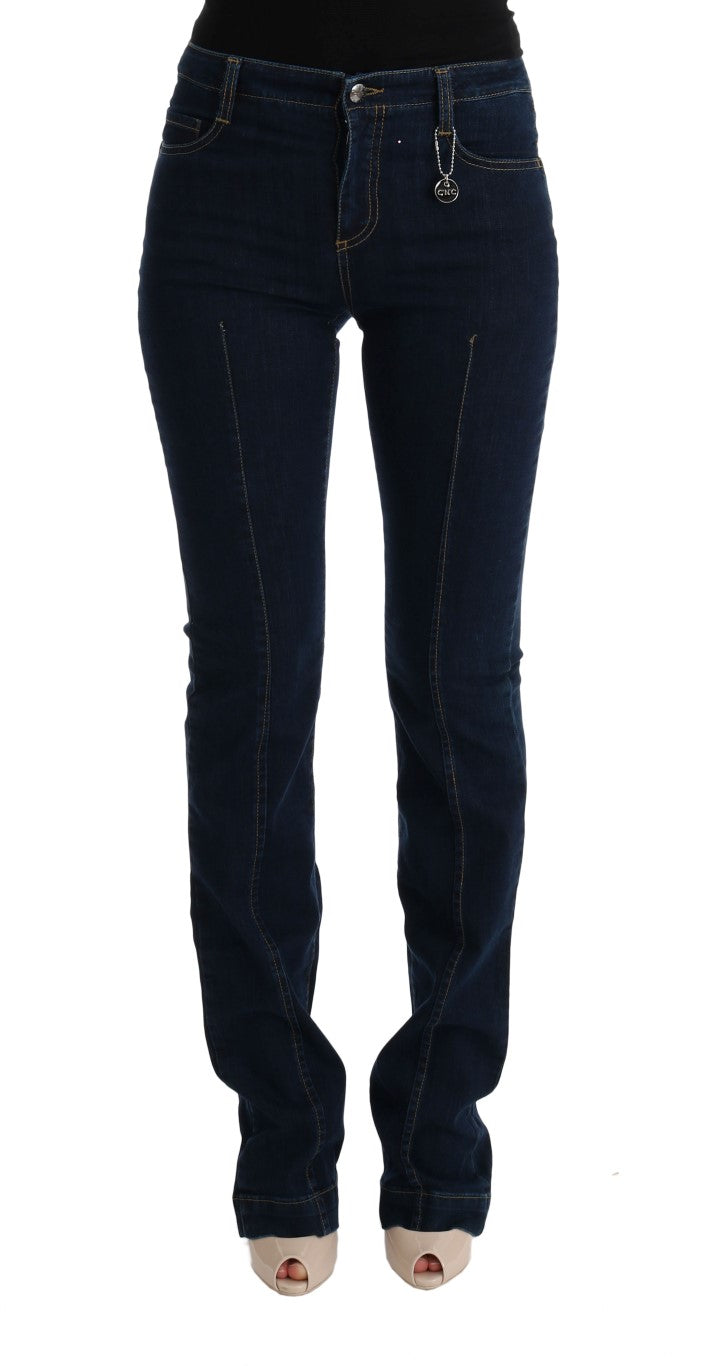 Costume National Blue Cotton Bootcut Flared Jeans $525.00 Costume National Luzworld