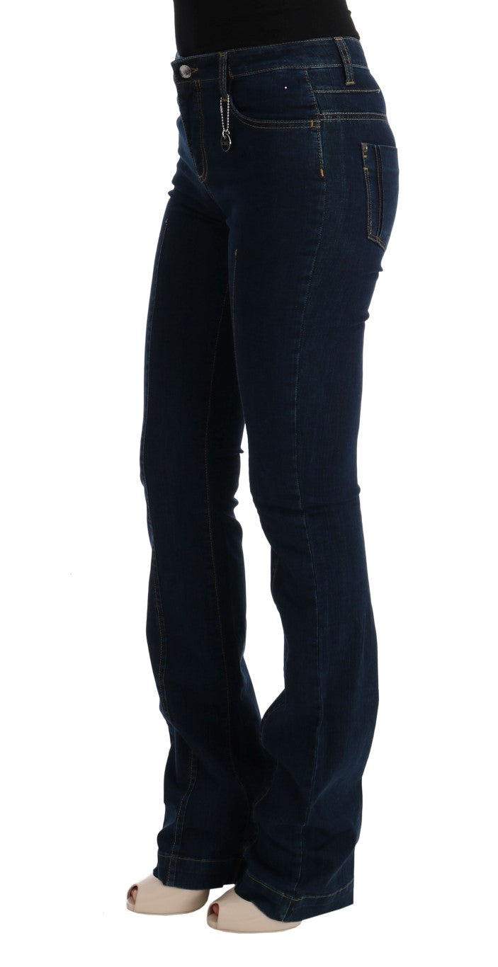Costume National Blue Cotton Bootcut Flared Jeans $525.00 Costume National Luzworld