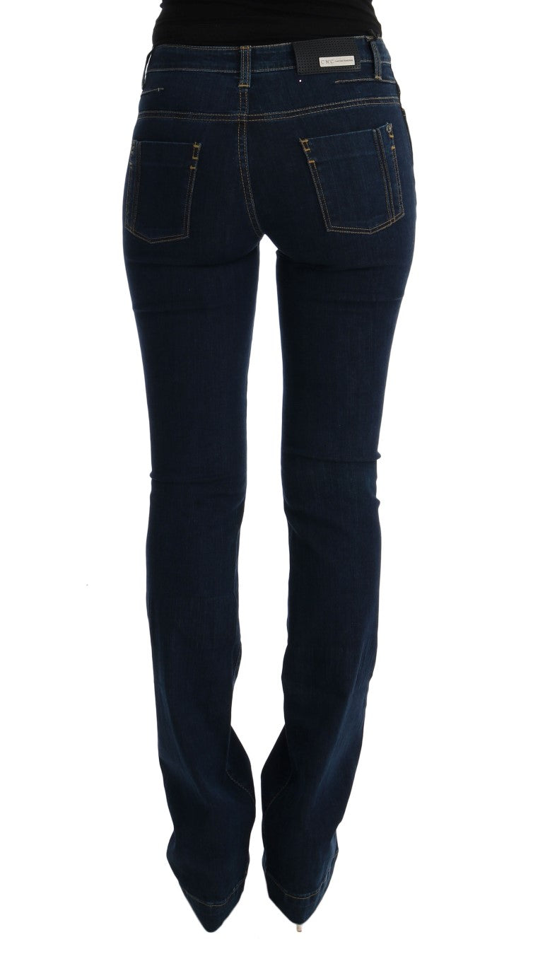 Costume National Blue Cotton Bootcut Flared Jeans $525.00 Costume National Luzworld