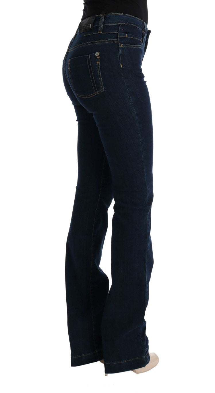 Costume National Blue Cotton Bootcut Flared Jeans $525.00 Costume National Luzworld