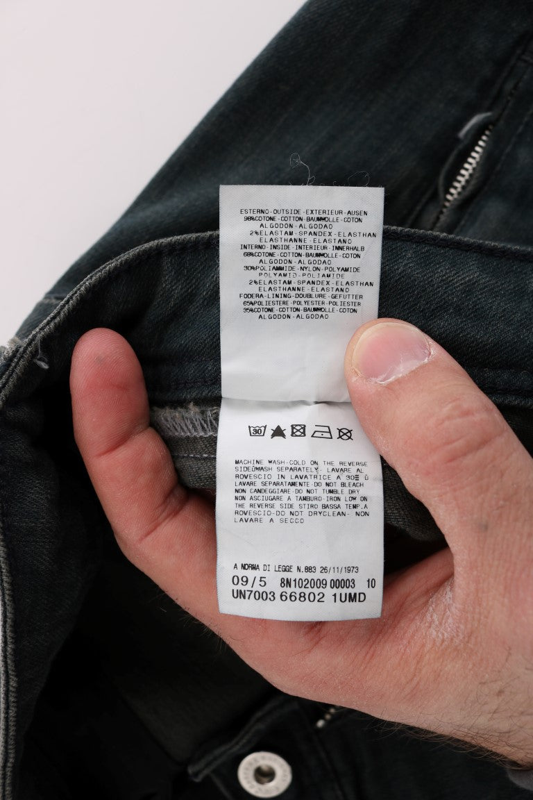 Costume National Gray Cotton Superslim Denim Jeans $525.00 Costume National Luzworld