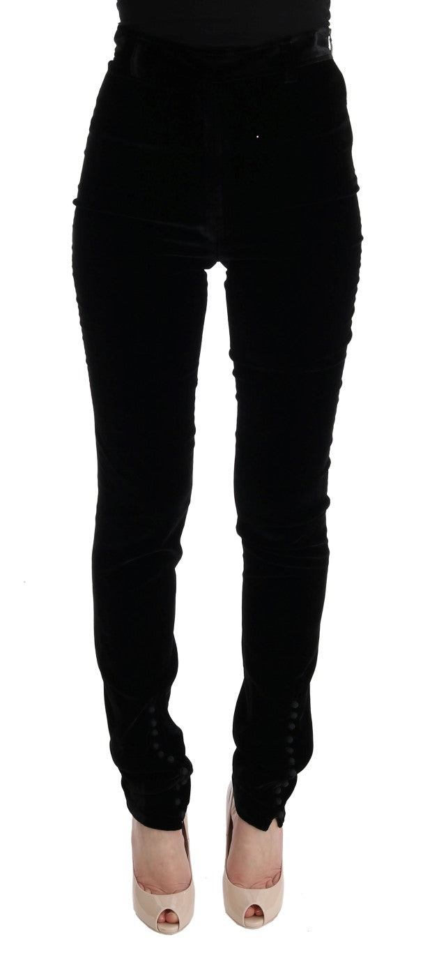 Ermanno Scervino Black Velvet Slim Fit Pants $875.00 Ermanno Scervino Luzworld