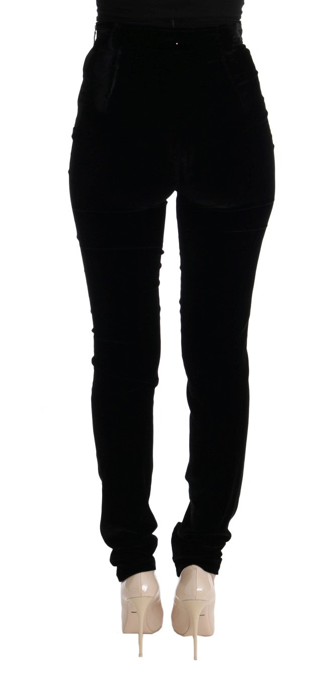 Ermanno Scervino Black Velvet Slim Fit Pants $875.00 Ermanno Scervino Luzworld