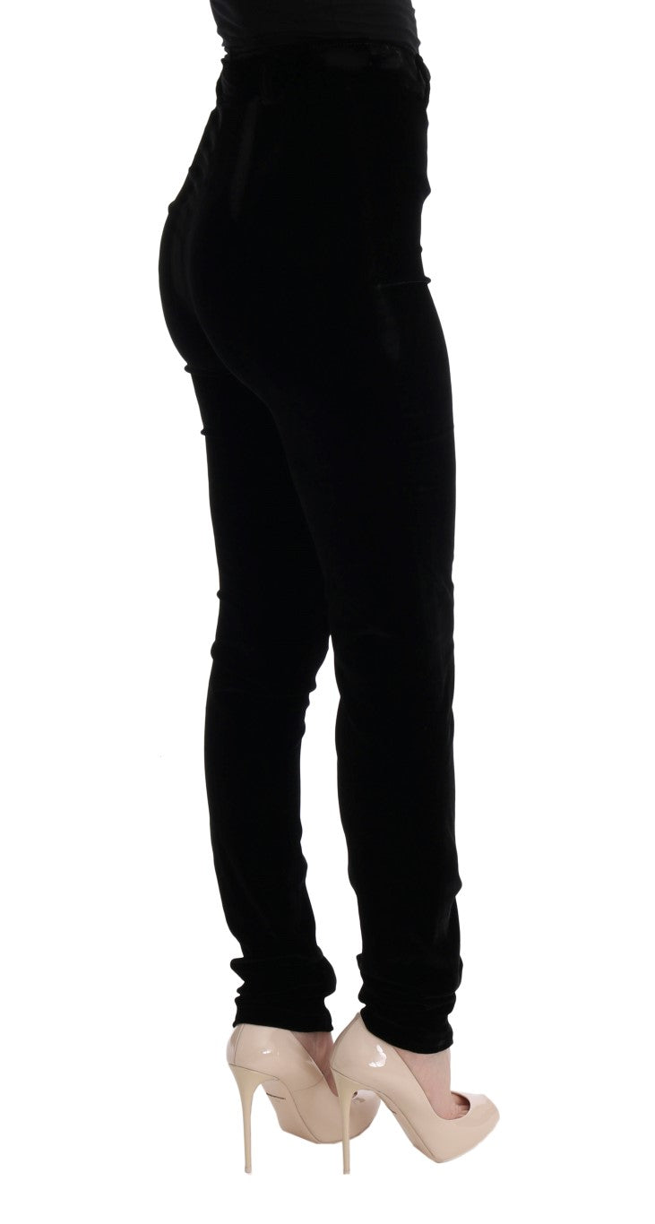 Ermanno Scervino Black Velvet Slim Fit Pants $875.00 Ermanno Scervino Luzworld