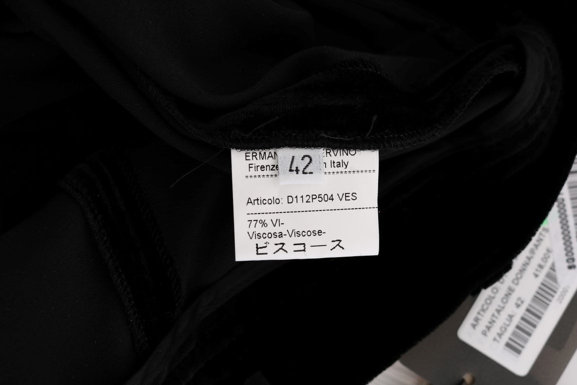 Ermanno Scervino Black Velvet Slim Fit Pants $875.00 Ermanno Scervino Luzworld