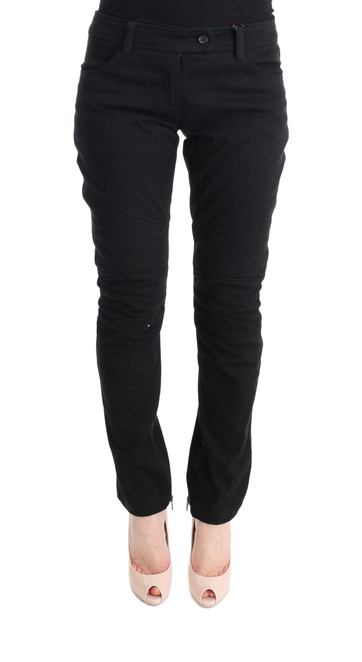 Ermanno Scervino Black Cotton Slim Fit Casual Pants $713.00 Ermanno Scervino Luzworld