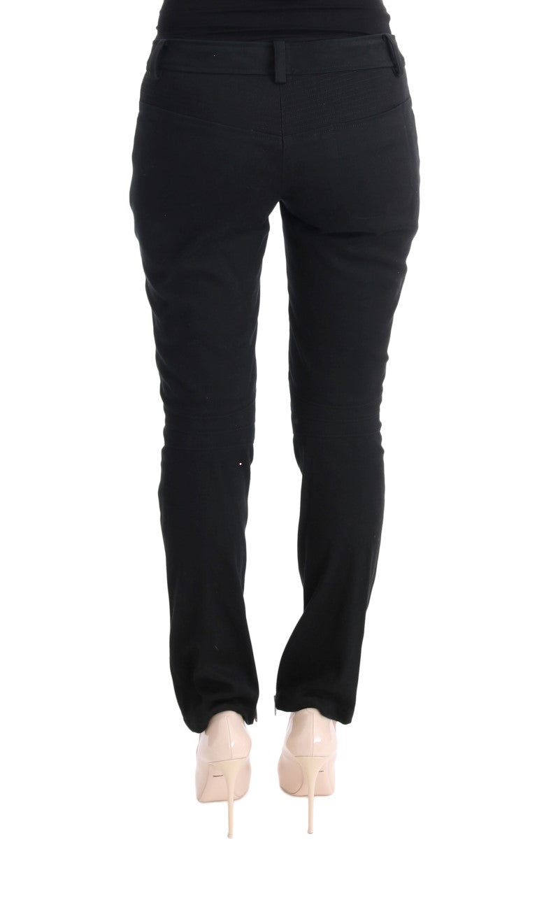 Ermanno Scervino Black Cotton Slim Fit Casual Pants $713.00 Ermanno Scervino Luzworld