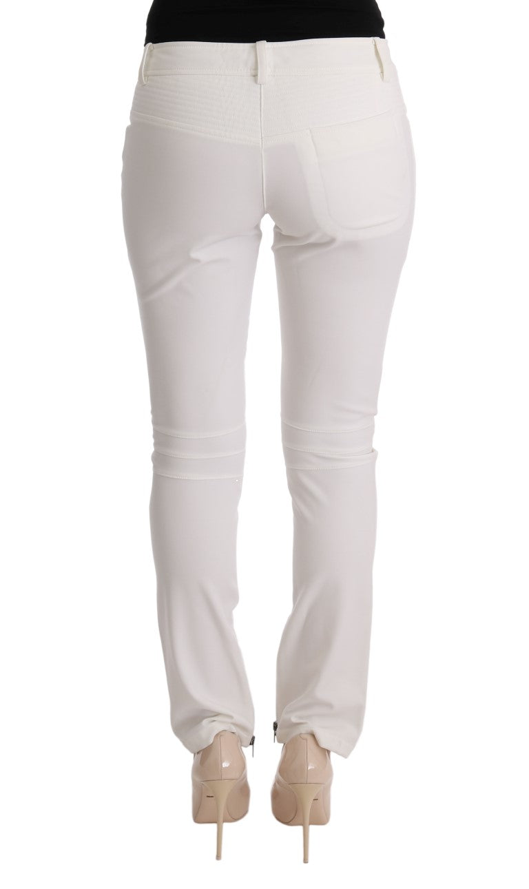 Ermanno Scervino White Cotton Slim Fit Casual Pants $713.00 Ermanno Scervino Luzworld