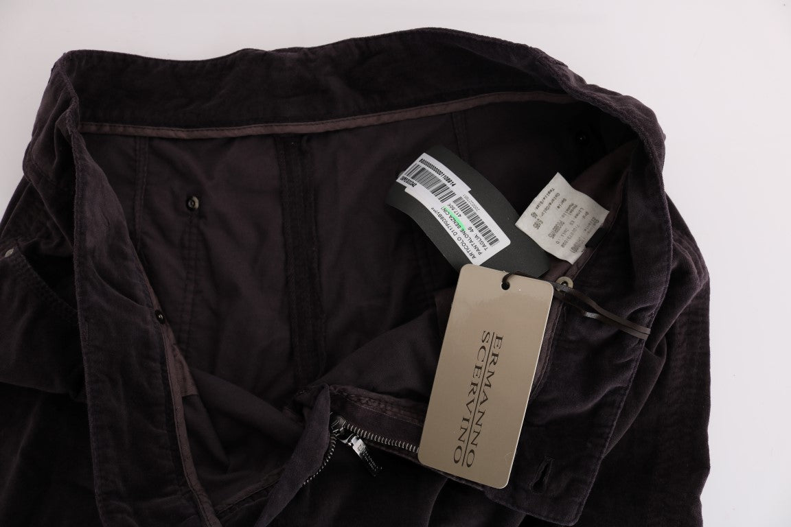 Ermanno Scervino Brown Cotton Cropped Casual Pants $765.00 Ermanno Scervino Luzworld