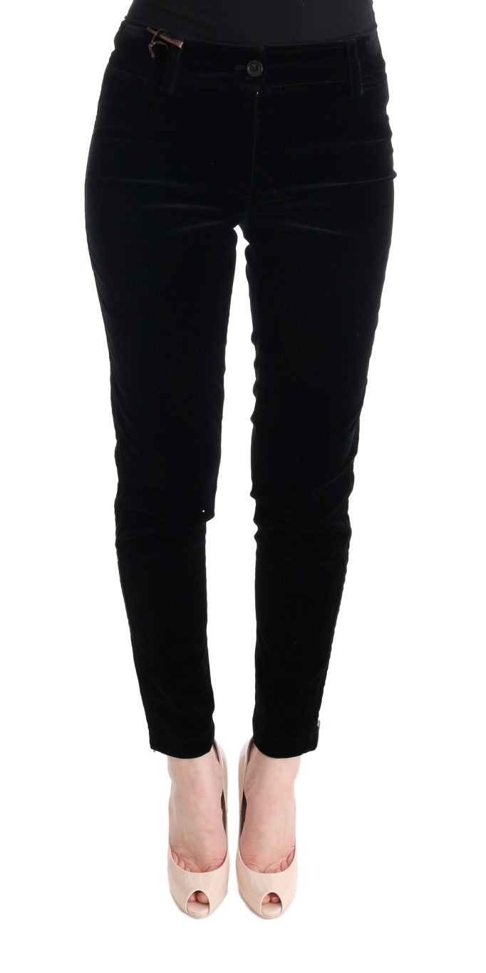 Ermanno Scervino Black Viscose Blend Velvet Cropped Pants $875.00 Ermanno Scervino Luzworld