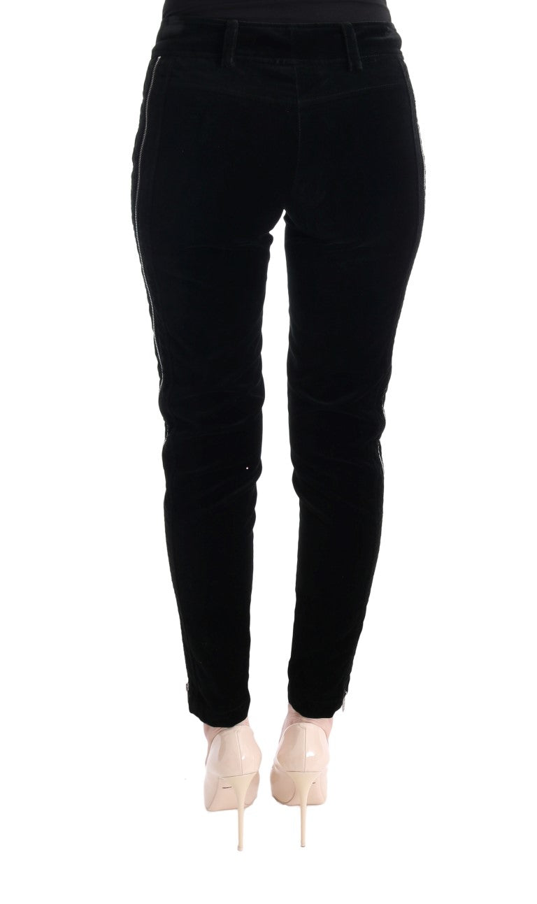 Ermanno Scervino Black Viscose Blend Velvet Cropped Pants $875.00 Ermanno Scervino Luzworld