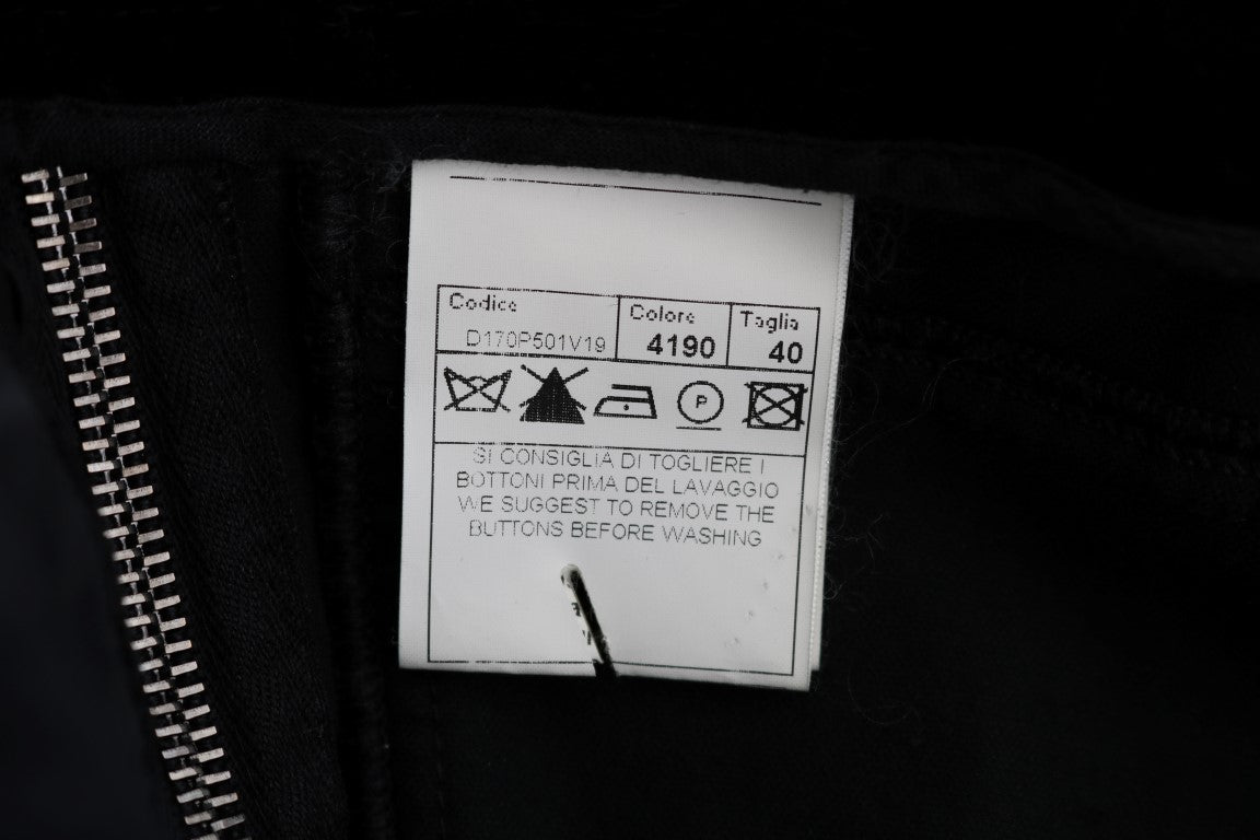 Ermanno Scervino Black Viscose Blend Velvet Cropped Pants $875.00 Ermanno Scervino Luzworld