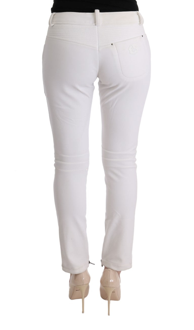 Ermanno Scervino White Cotton Slim Fit Casual Pants $713.00 Ermanno Scervino Luzworld