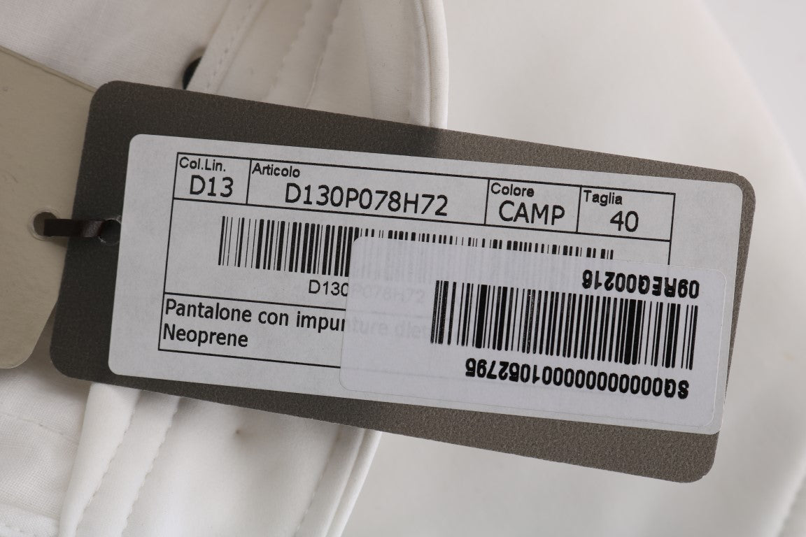 Ermanno Scervino White Cotton Slim Fit Casual Pants $713.00 Ermanno Scervino Luzworld