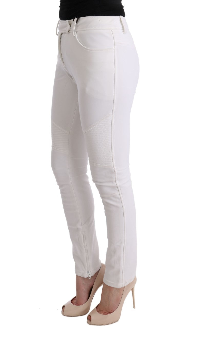 Ermanno Scervino White Cotton Slim Fit Casual Pants $713.00 Ermanno Scervino Luzworld
