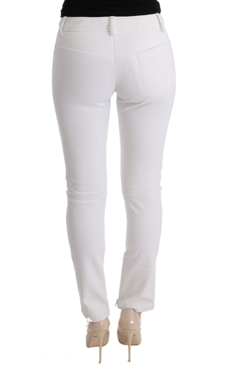 Ermanno Scervino White Cotton Slim Fit Casual Pants $713.00 Ermanno Scervino Luzworld